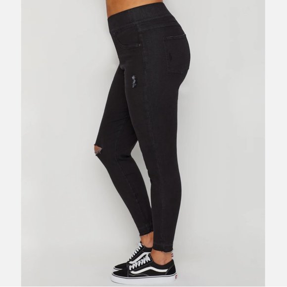 NWT $128 Spanx [ XS SMALL ] Distressed Skinny‎ Jean in Vintage Black - Picture 3 of 13